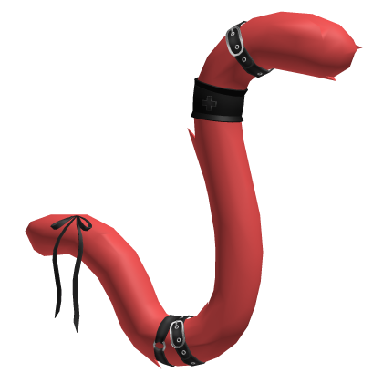 Red Black Ribbon Nurse Cat Tail Roblox item
