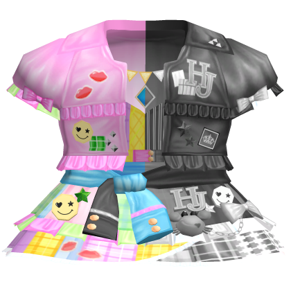 Split Core Pink Cute Decora Kidcore Colorful Dress