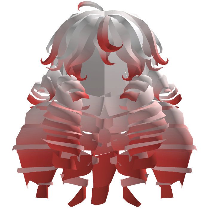 Cute White-Red Curls Long Hair