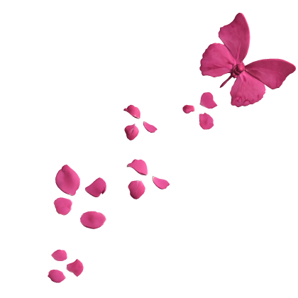 Pink Trailing Face Petals with Butterfly