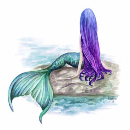 Watercolour mermaid painting Roblox decal