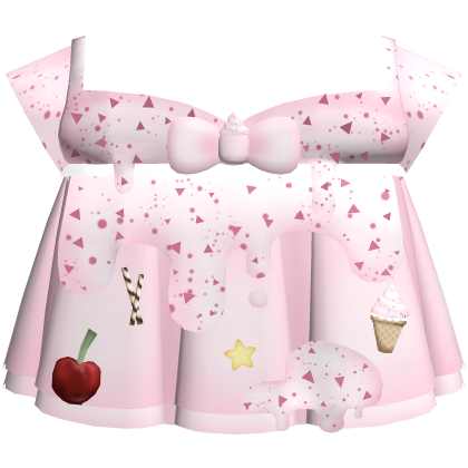 strawberry icecream choco drizzle babydoll dress