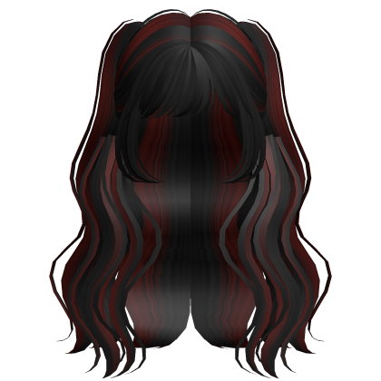 Cute Coquette Doll Wavy Hair (Black/Red)