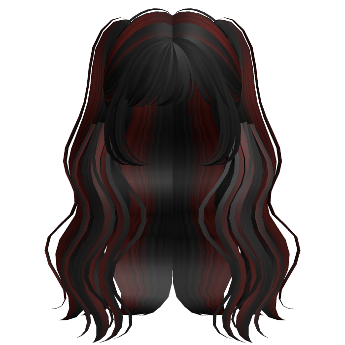 Cute Coquette Doll Wavy Hair (Black/Red)