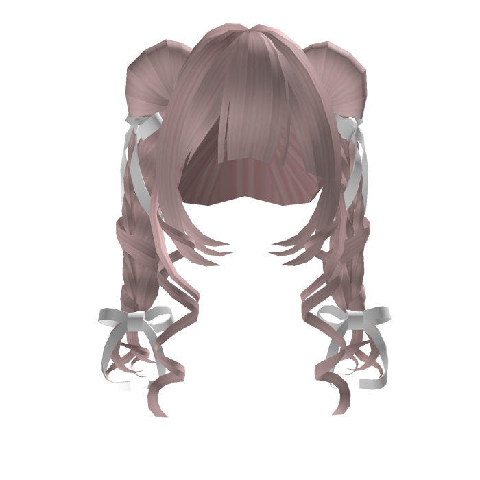 Pastel Pink Doll Pigtails With White Bows