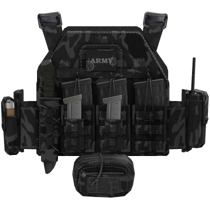 Realistic Tactical Ops Vest Black Camo Military thumbnail