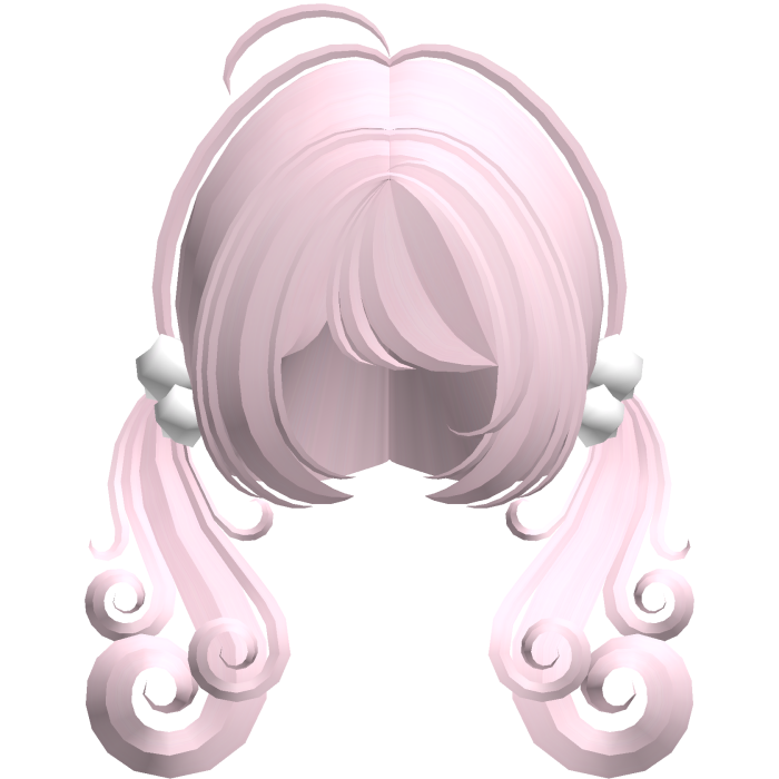 cute swirly curly tiny pigtails pink