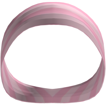 Y2K Silk Striped Bandana Headband in Light Pink 