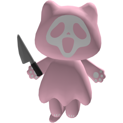 Halloween Pink Ghost Face Kitty Waist Plush