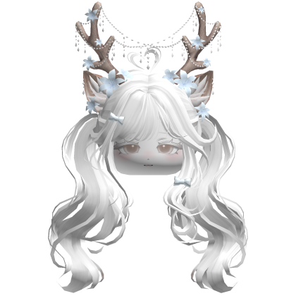 Ethereal Christmas Fairy Fawn Pigtails w/ Antlers