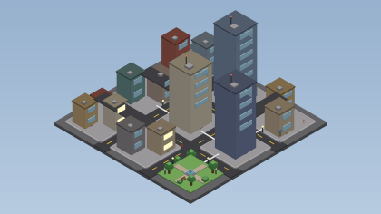 Low Poly Modular City Blocks Map Kit Roads preview 6