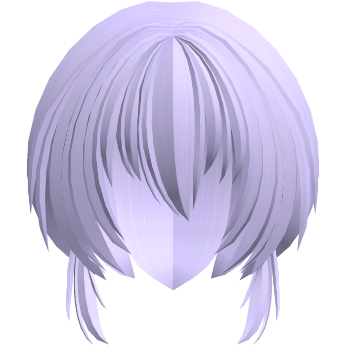 fluffy moe anime short side hair purple