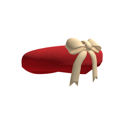 Red Felt Beret with Cream Bow