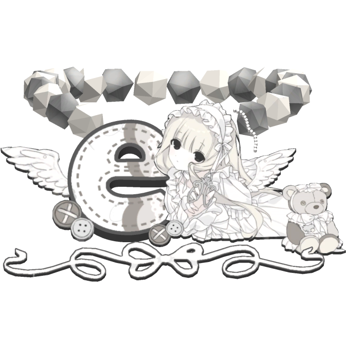 ♡ cute white angel beaded e initial necklace