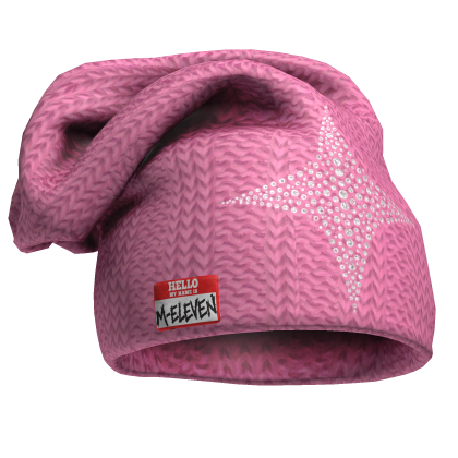 M11! - Oversized Pink Beanie Diamond Star