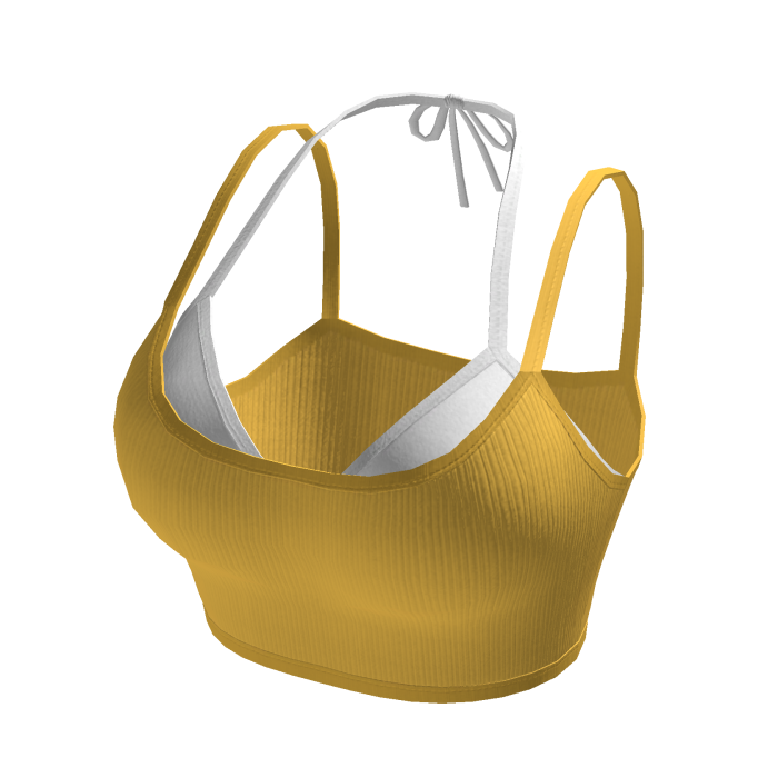 Layered Crop Top with Contrast Halter (Yellow)