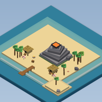 Low Poly Island Map Tropical Beach Palm preview 2