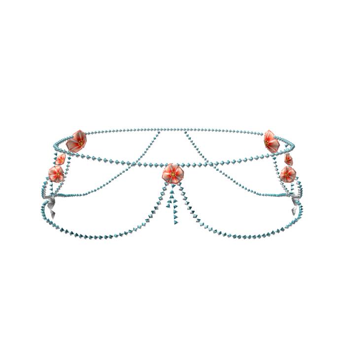 Ocean Blue Coral Crystal Waist Chain