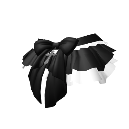 ♡ B&W Ruffle Doll Skirt Back Ribbon Cross Charm ♡ Roblox item