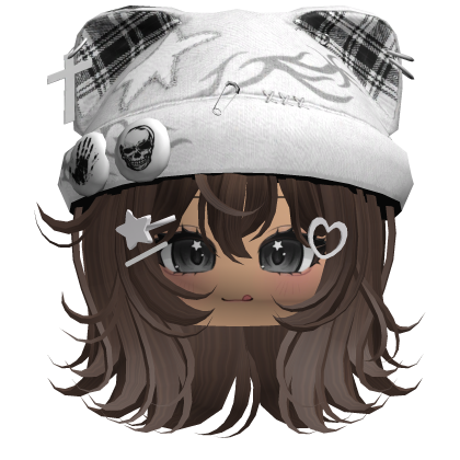 Brown Streetwear Y2K Beanie Girl Hair