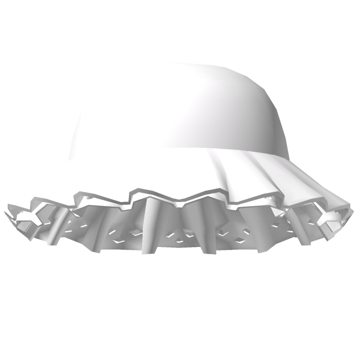 cute ruffled bucket hat in white