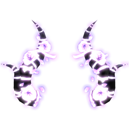 🎃GLOW Halloween Rose Bow Horns Goth Purple Violet Roblox item