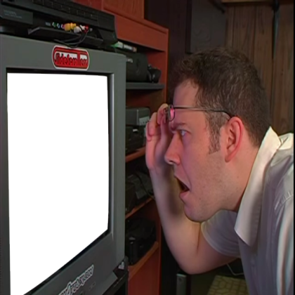 angry video game nerd looks at tv Roblox decal
