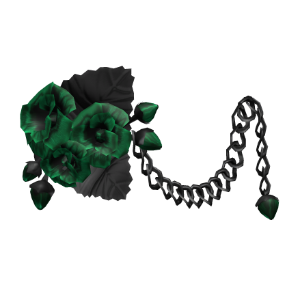 1.0 Green & Black Emo Goth Rose Flower Waist Chain