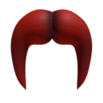 Red Down Facing Moustache