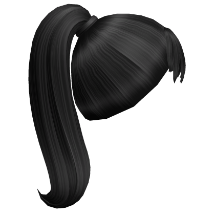 High Black Bangs Ponytail Roblox item