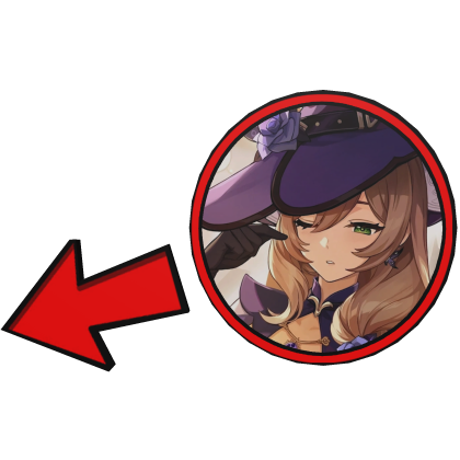 Lisa Pointing Meme Circle Genshin Roblox item