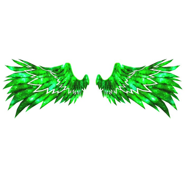 Cartoony Green Galaxy Angel Wings🌌