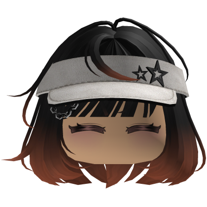 Cute emo y2k hair fluffy (black orange)