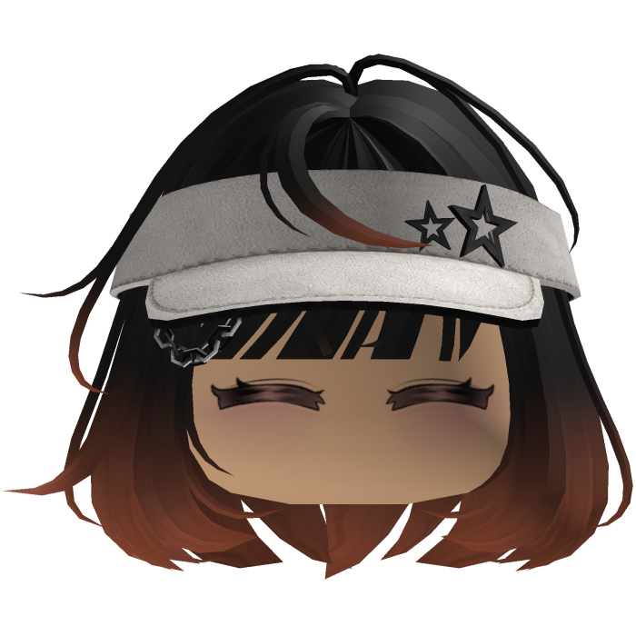 Cute emo y2k hair fluffy (black orange)