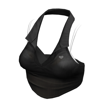 Black/White Y2K halter crop top