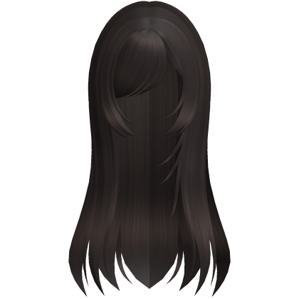 Long Dark Brown Straight Emo Hair Roblox item
