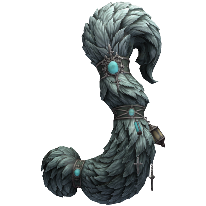 Mint Fluffy Tail with Charms