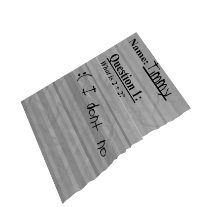 Homework Stuck in My Head – Test Paper Hat