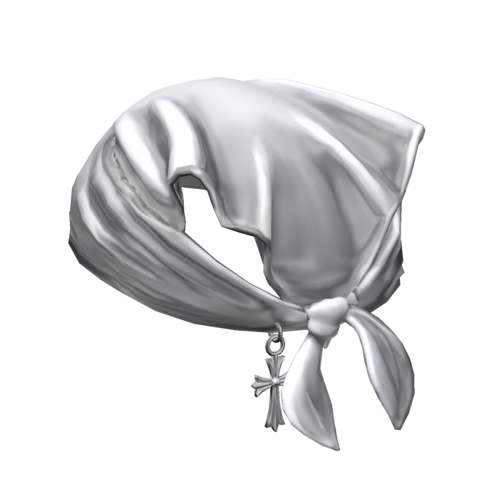 Tied LV Bandana Hat with Cross Chain