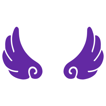 ♡ Cute Flared Sticker Angel Wings in Dark Purple Roblox item