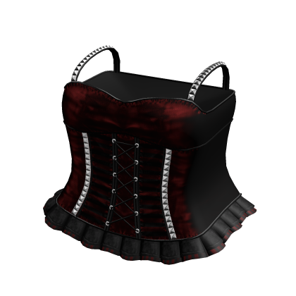 Gothic Laced Striped Dress in Red & Black