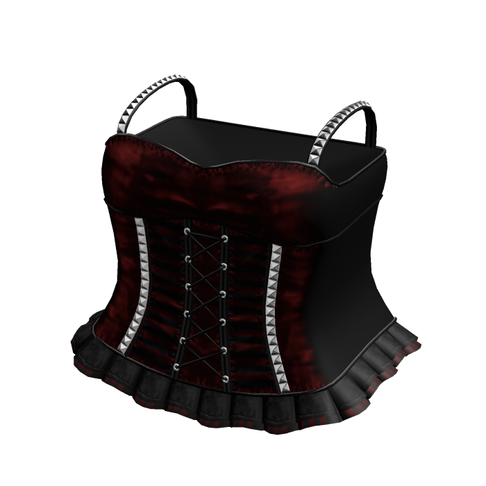 Gothic Laced Striped Dress in Red & Black