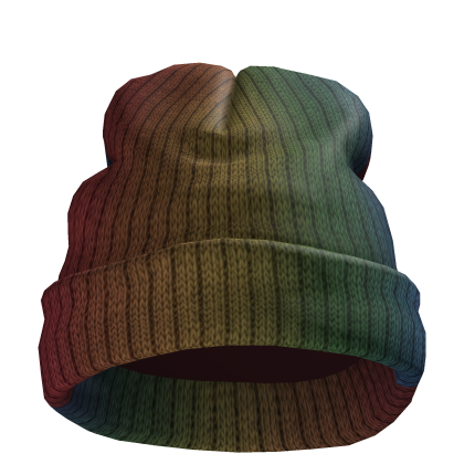 Large Worn Rainbow Beanie