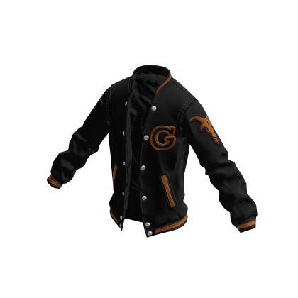 College Jacket | Black Orange