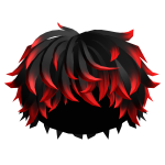 Black to Red Messy Wavy Curly Fluffy Boy Hair