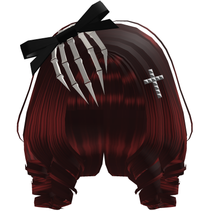 Claw Bow Kawaii Curls in red Roblox item