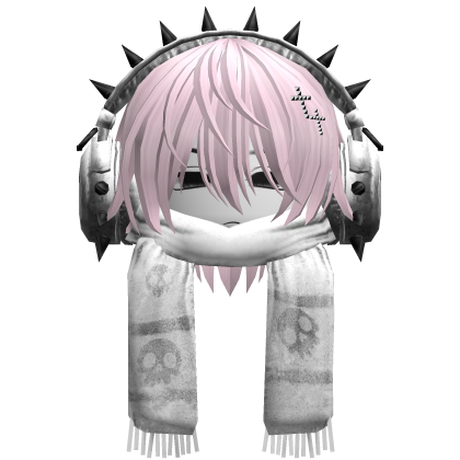 Boy Hair&Emo Headphones&Scarf Pink V2