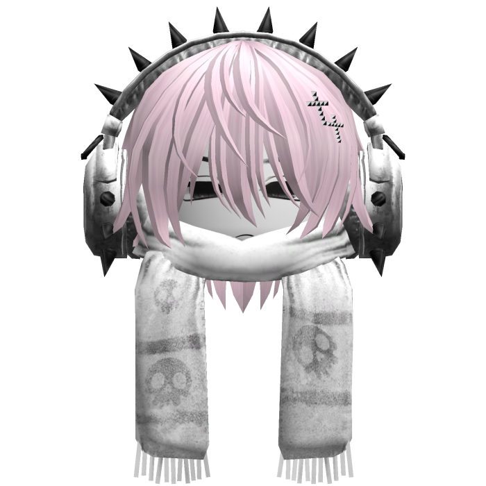 Boy Hair&Emo Headphones&Scarf Pink V2