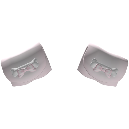 ♡ ꒰ white floppy puppy dog ears w bows Roblox item