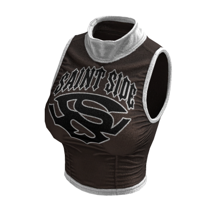 Sleeveless Y2K Top (Brown White)